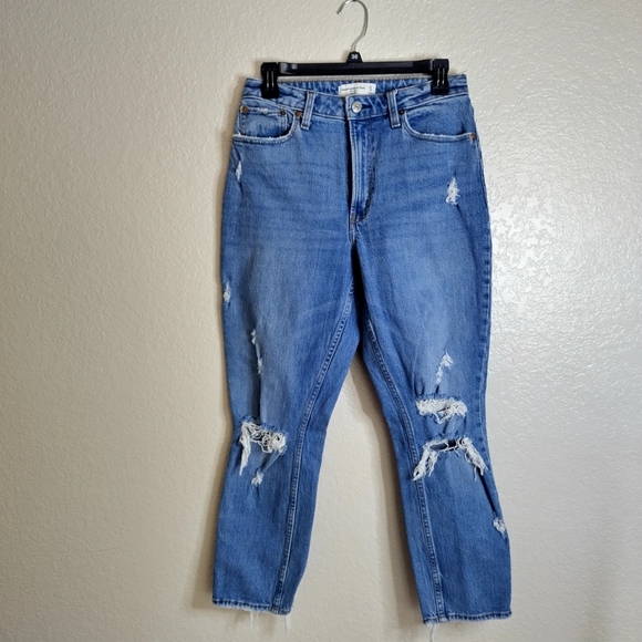 abercrombie and Fitch the mom high rise jeans Sz 27/ 4 - Picture 2 of 11